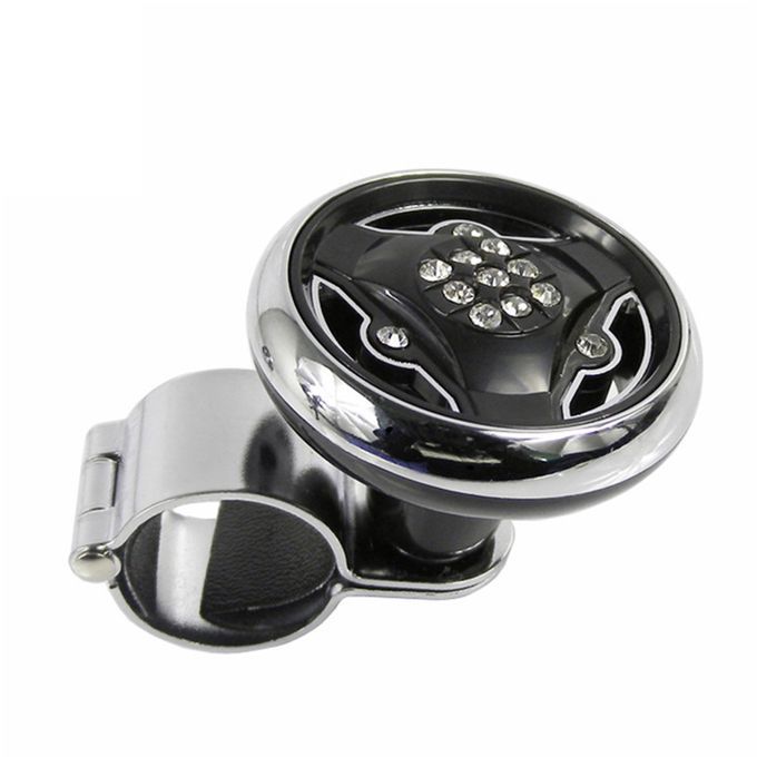 Stylish Rhinestones Car Steering Wheel Spinner Knob-1#