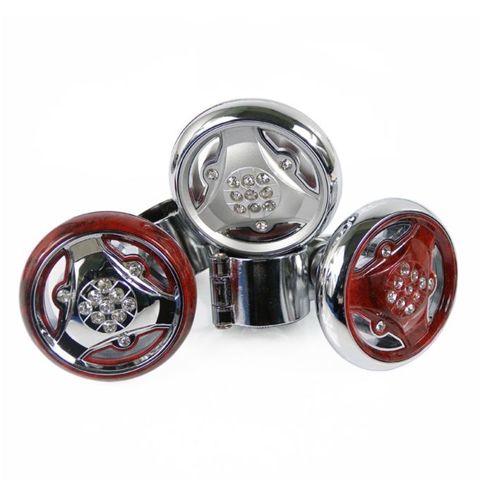 Stylish Rhinestones Car Steering Wheel Spinner Knob-1#