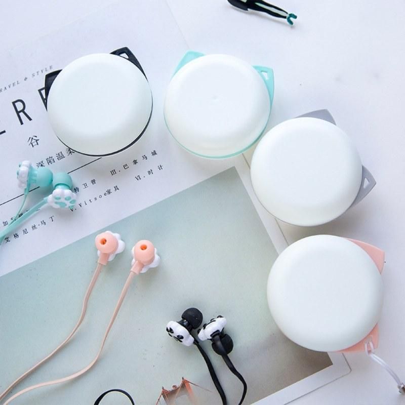 Portable Cartoon Cute Cat Claw 3.5mm Jack Wired In-ear-Black