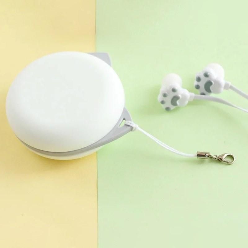 Portable Cartoon Cute Cat Claw 3.5mm Jack Wired In-ear-Black