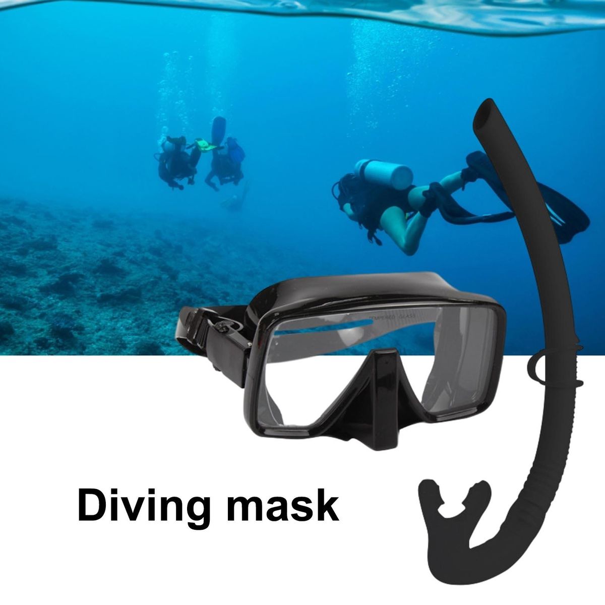 Dry Top Snorkel Free Breathing Snorkeling Gear Black