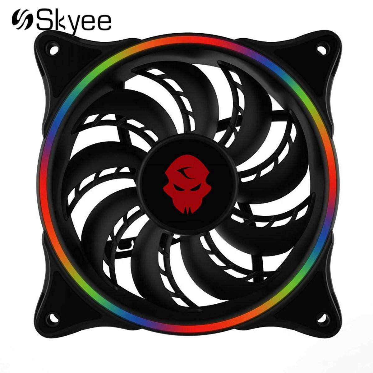 120mm Computer PC Case Cooling Fan RGB LED 1300RPM Quite Cooler Dual Rings & Kit