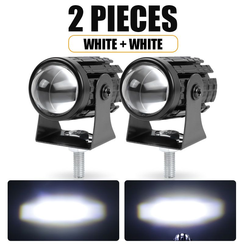 Motorcycle Spotlight Projector Lens High Low Beam Mini LED