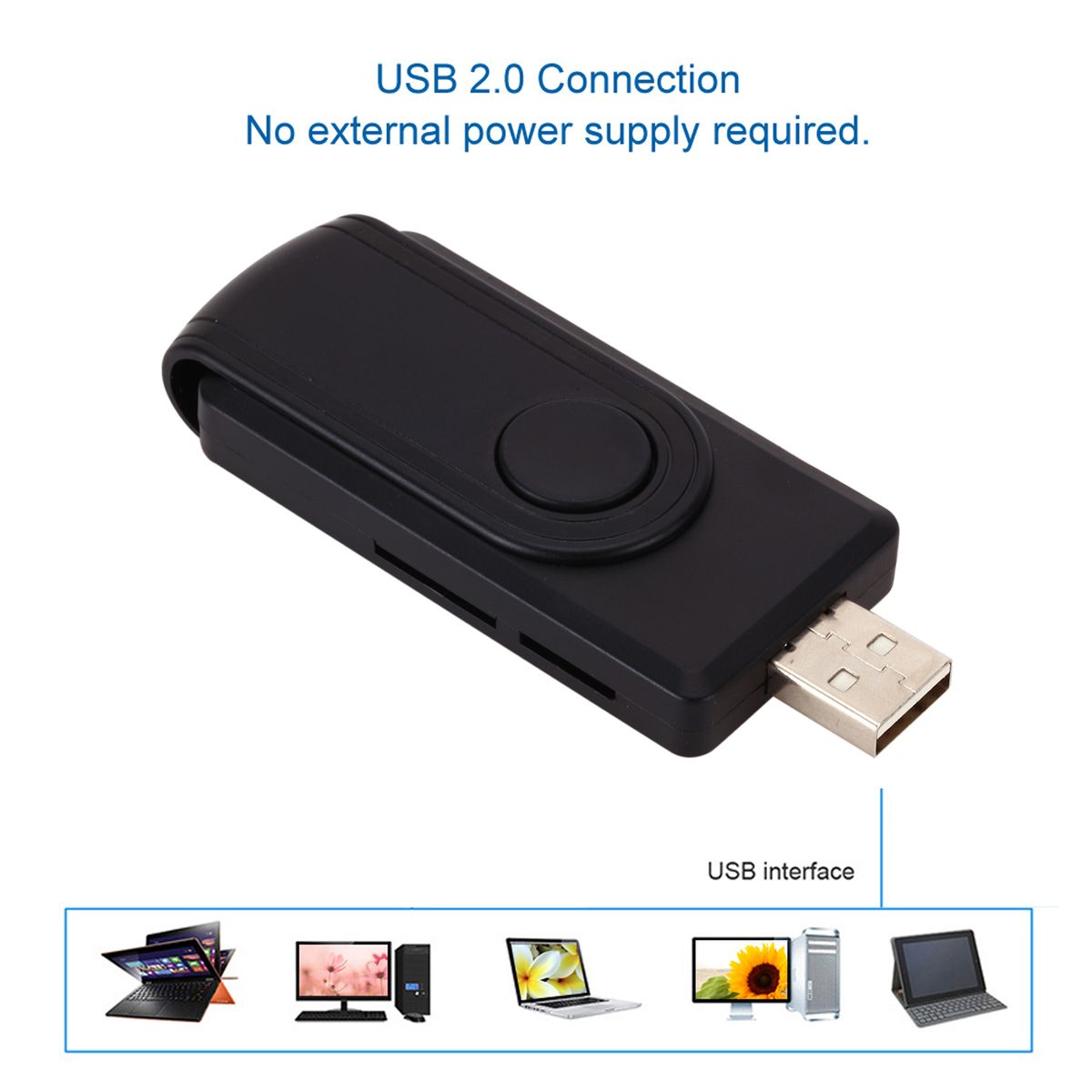 USB2.0 Smart Card Reader TF SD SIM Card Reader Bank Card ID