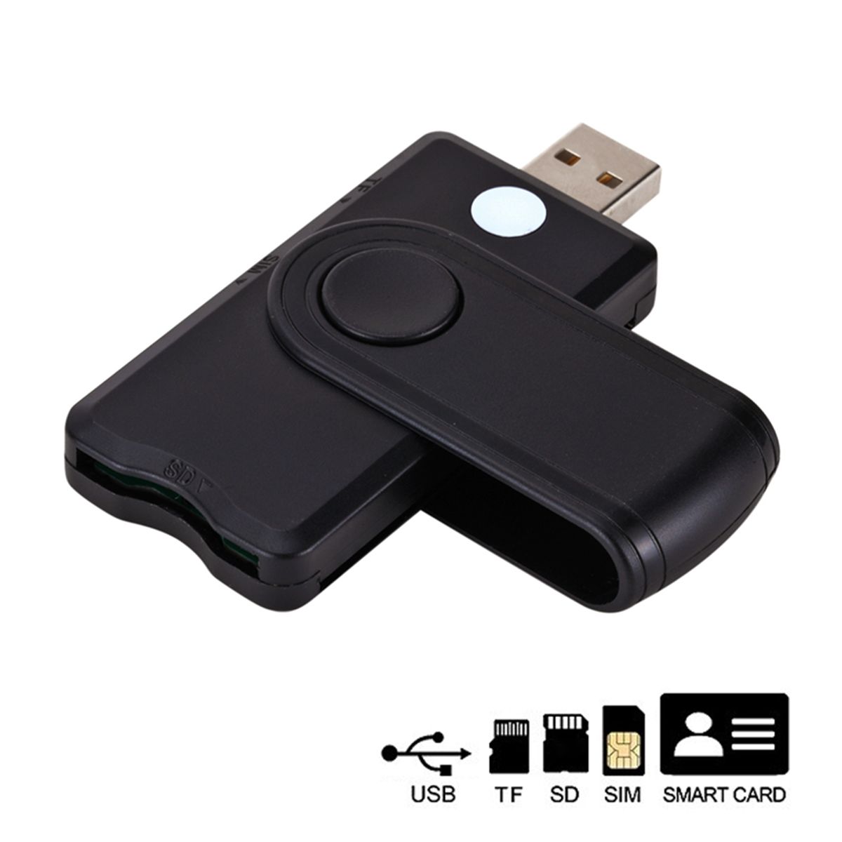 USB2.0 Smart Card Reader TF SD SIM Card Reader Bank Card ID
