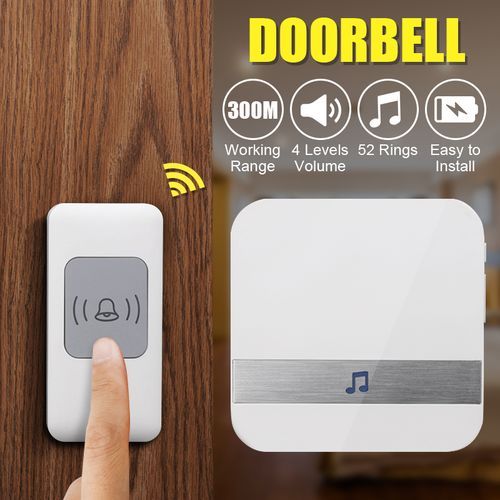 Remote Control Electronic Doorbell Wireless No Need To Drag One Wire