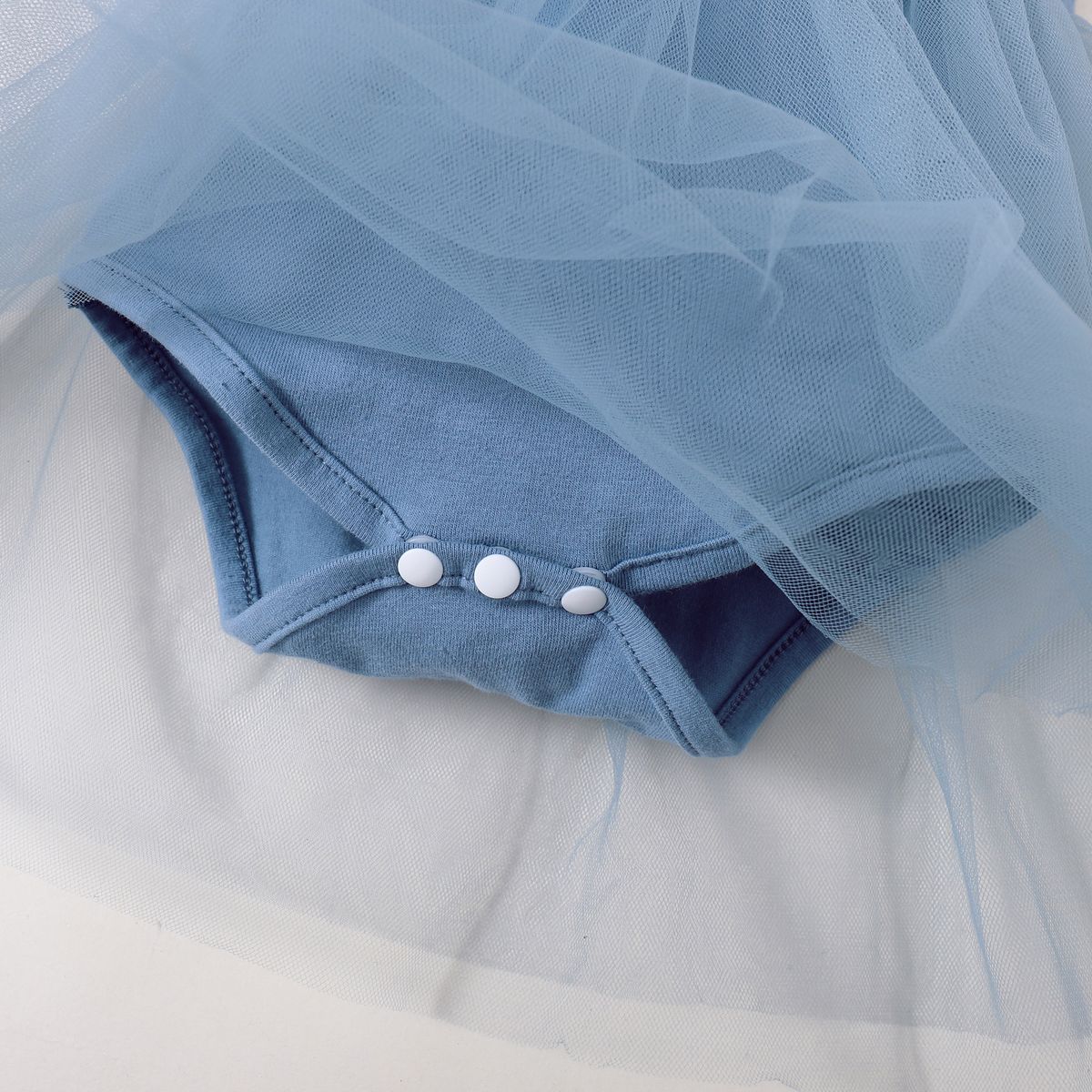 0-18Months Newborn Baby Girl Princess Dress Summer Romper + Headband -Blue