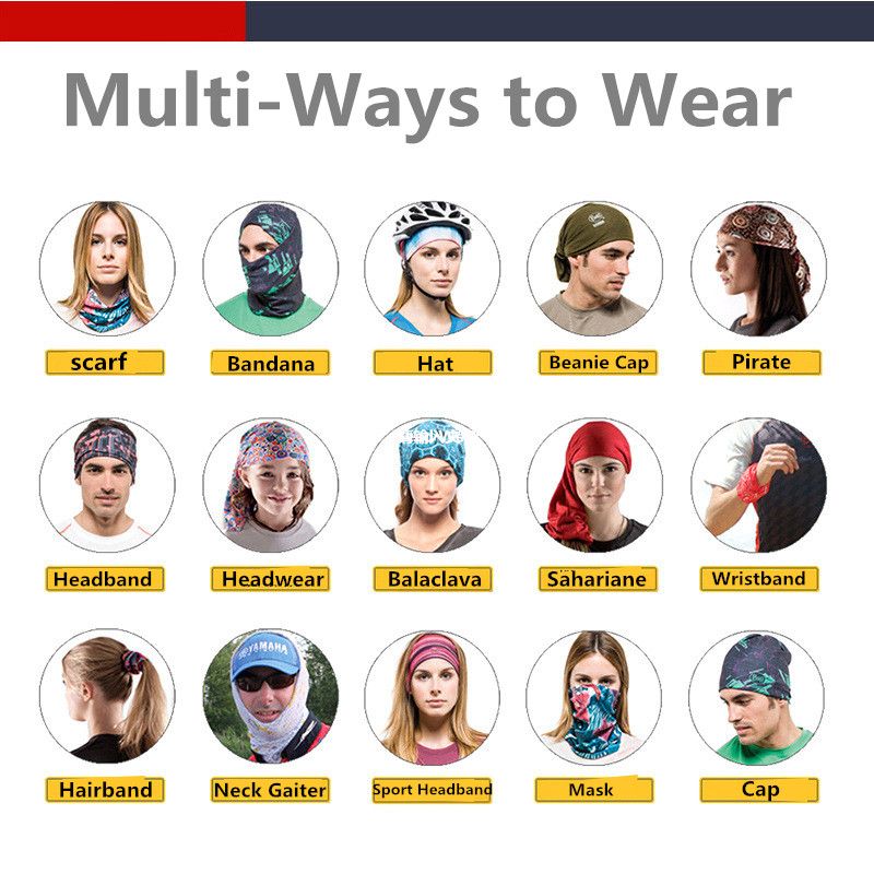 Men Seamless Face Mask Bandana Headband For Dust Outdoors