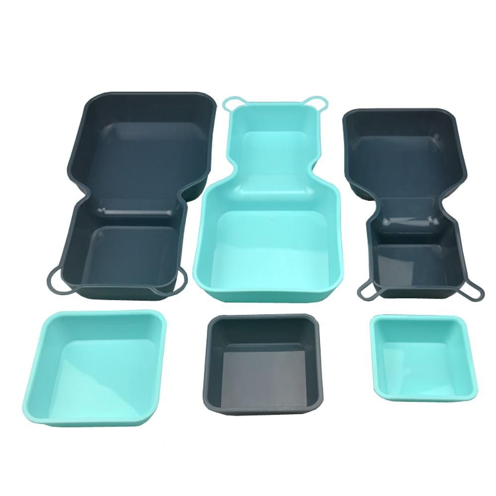 10pcs Trays Set Storage Tray Organizer Container Nesting Storage Display Plate for Salad Snack Fruit