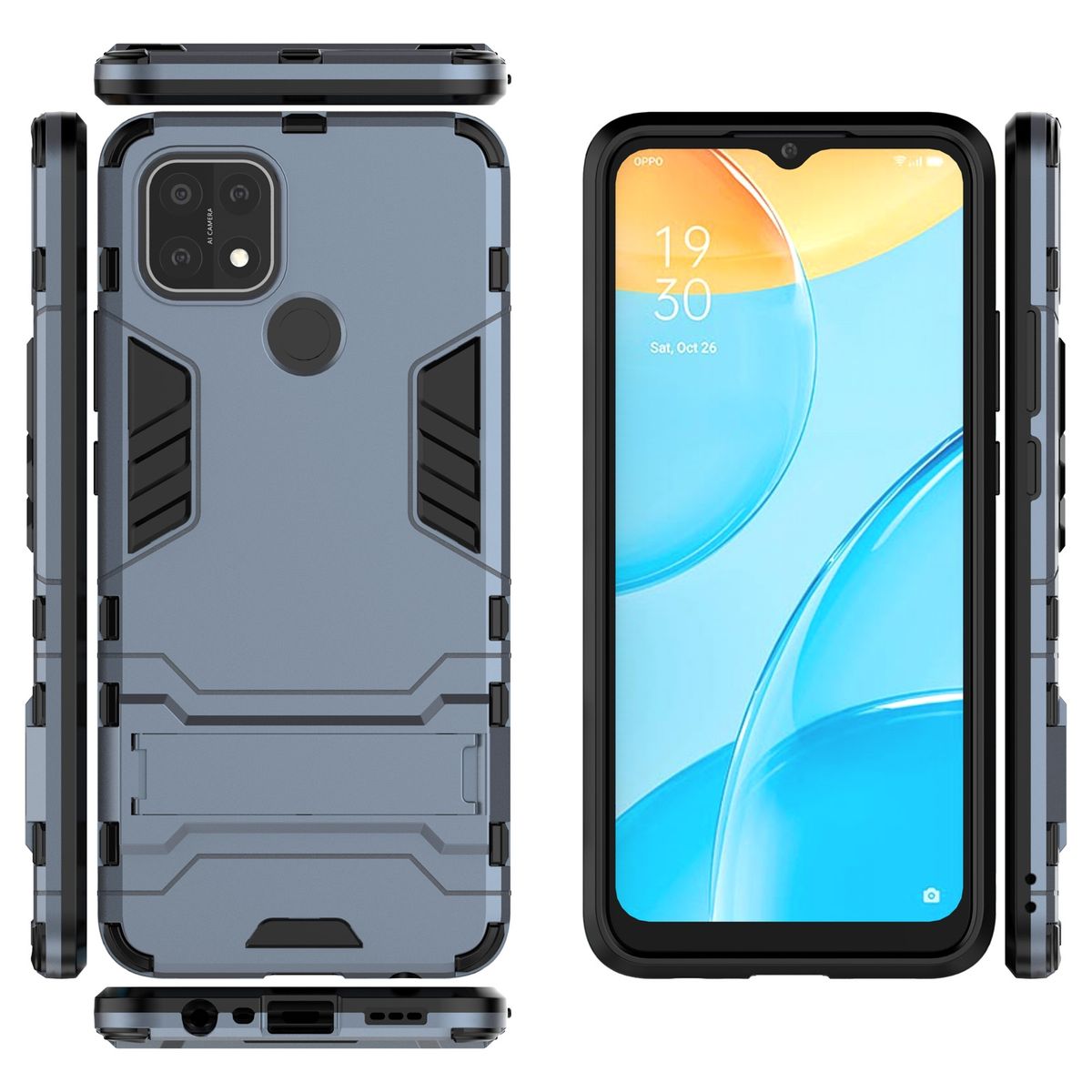 For OPPO A15 Protective Case (Navy Blue)