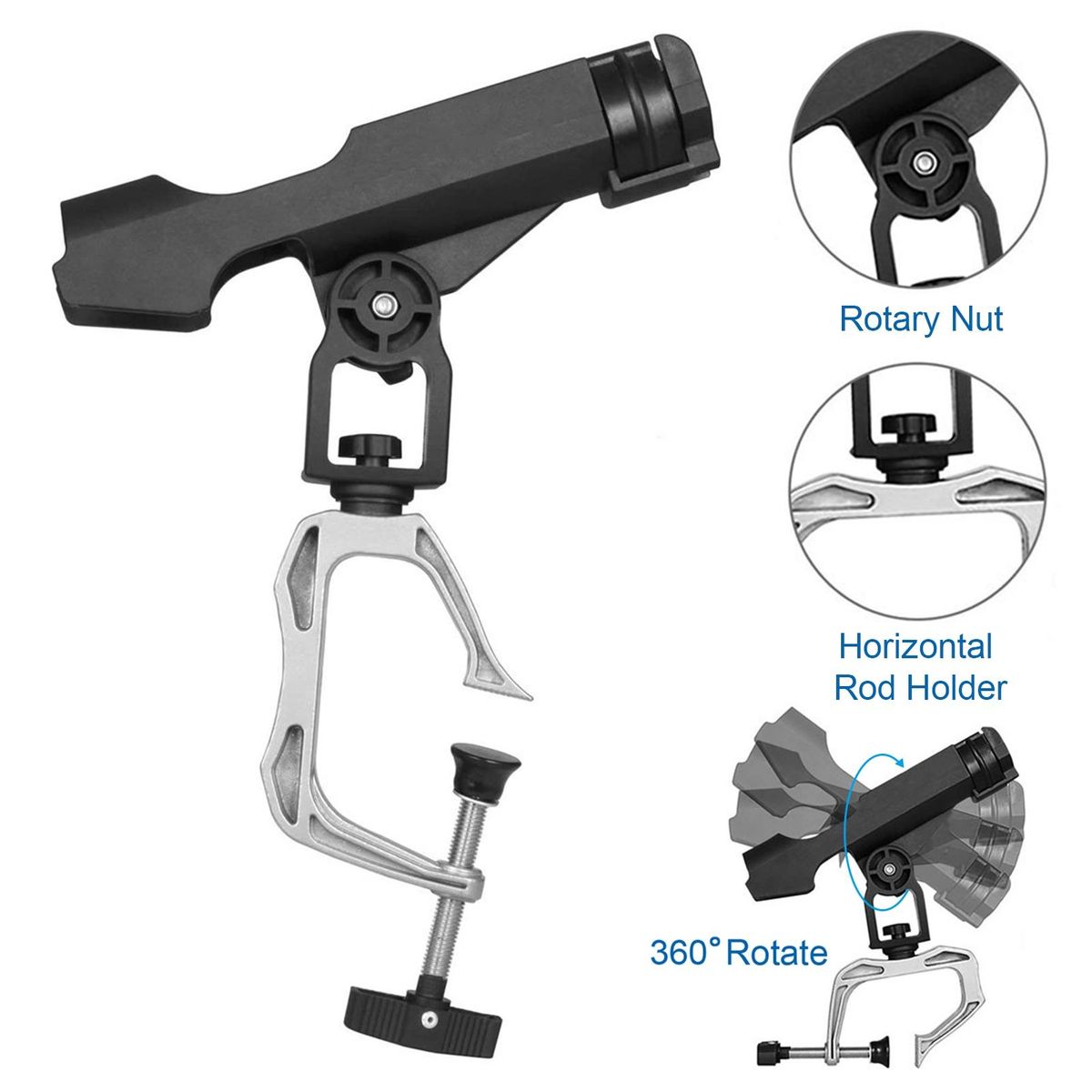 Vertical Fishing Rod Holder 360-degree for Horizontalvertical Black