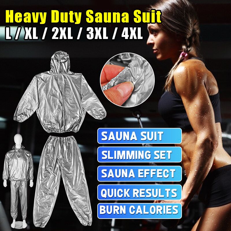 Unisex Sweat PVC Sauna Gym Suit Fitness Exercise Running Sport Lose Weight Keep Slimming Tracksuit L-4XL 4XL
