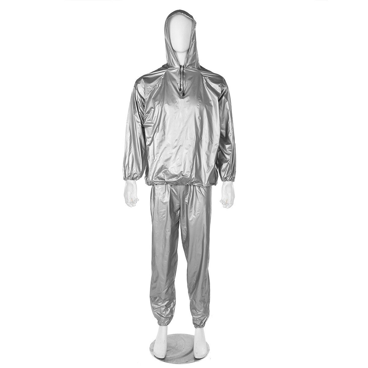 Unisex Sweat PVC Sauna Gym Suit Fitness Exercise Running Sport Lose Weight Keep Slimming Tracksuit L-4XL 4XL
