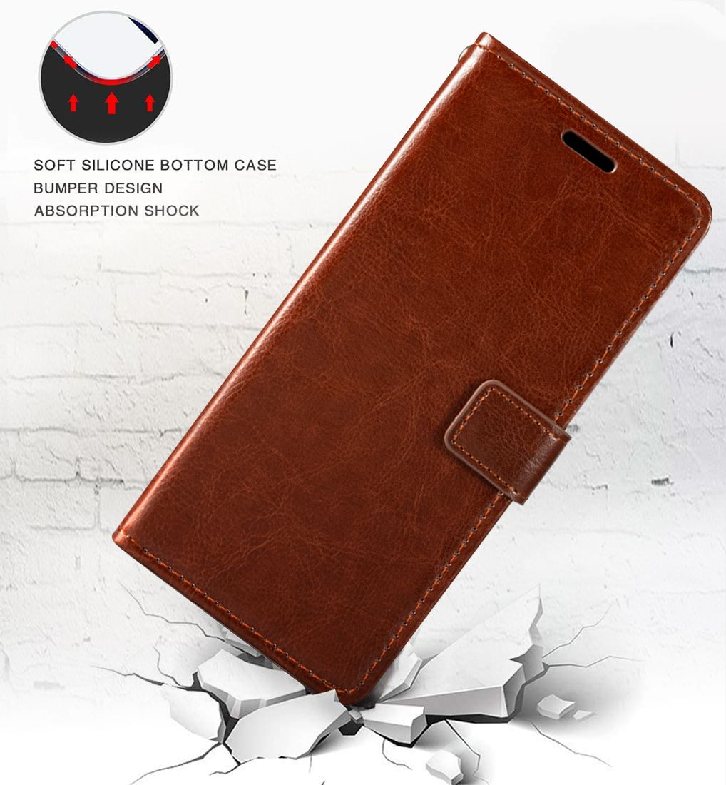 Case For Ulefone Power Armor 13 Wallet Premium PU Leather Magnetic Flip Case Cover With Card Holder For Ulefone Armor 13-Brown