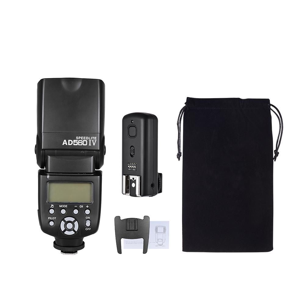 Andoer AD560 IV 2.4G Wireless Universal On-camera Slave Speedlite Flash Light GN50 with Flash Trigger for DSLR Cameras