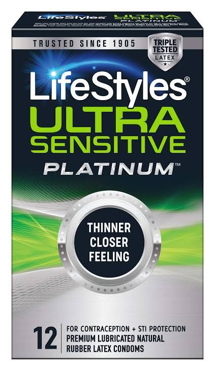 Lifestyles Ultra Sensitive Platinum Condoms, 12 Count