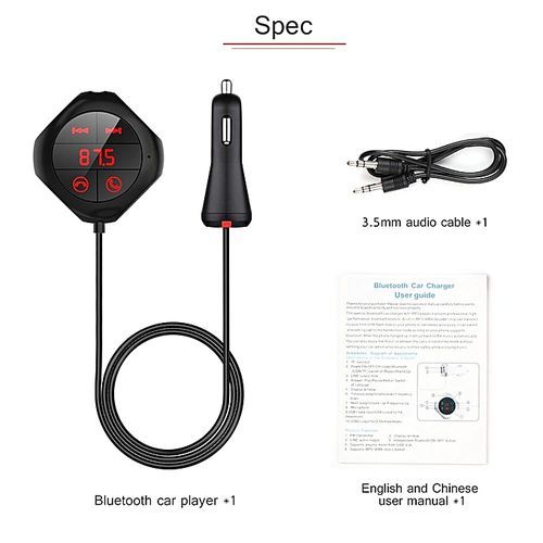 6-in-1 Hands Free Wireless Bluetooth FM Transmitter Modulator Car MP3 Player TF/SD Memory Card USB LCD Car Accessories By HT