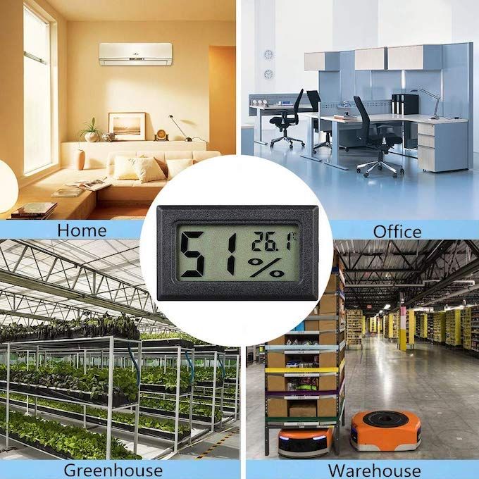 LCD Digital Thermometer Indoor Temperature Humidity Meter