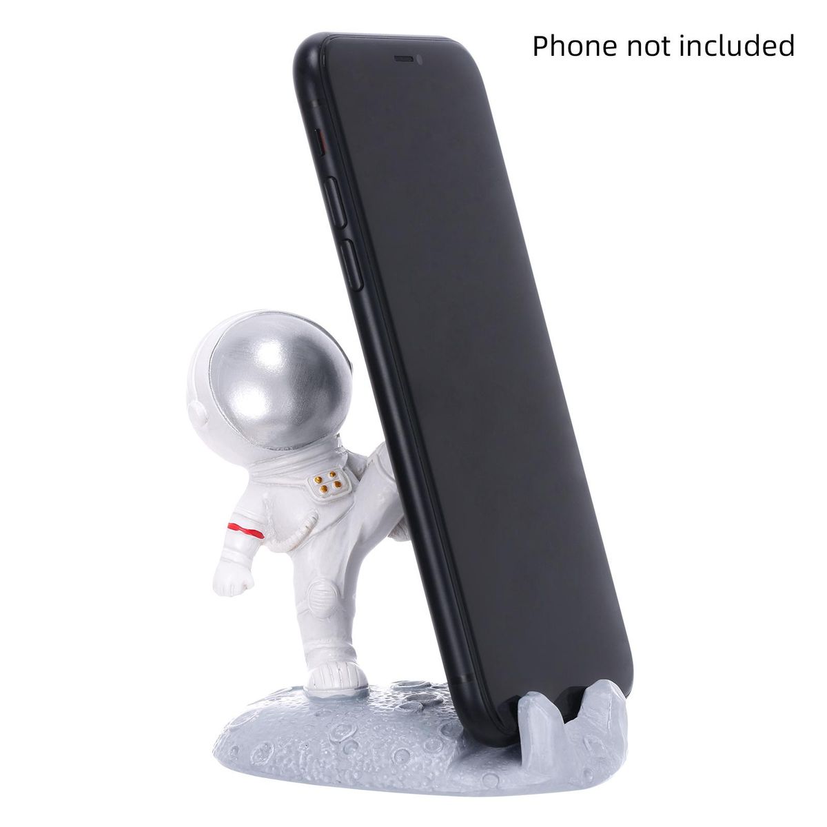 Tomfeel Astronaut Cellphone Holder Panel PC Bracket Resin Ornament DIY Holder Office Living Room and Desk Decoration Gift Golden & Silvery