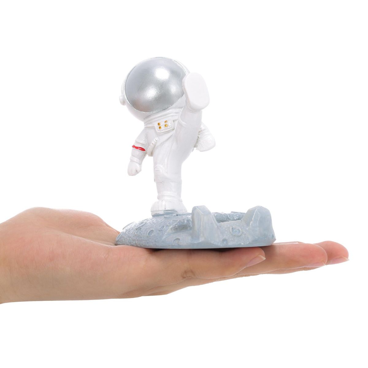 Tomfeel Astronaut Cellphone Holder Panel PC Bracket Resin Ornament DIY Holder Office Living Room and Desk Decoration Gift Golden & Silvery