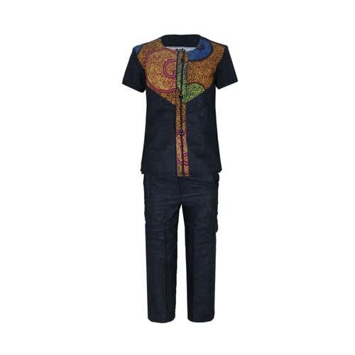 Babby Boy Demin + Ankara - Black