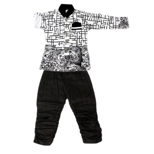 Boy's Shirt & Trousers - Black Multicolour
