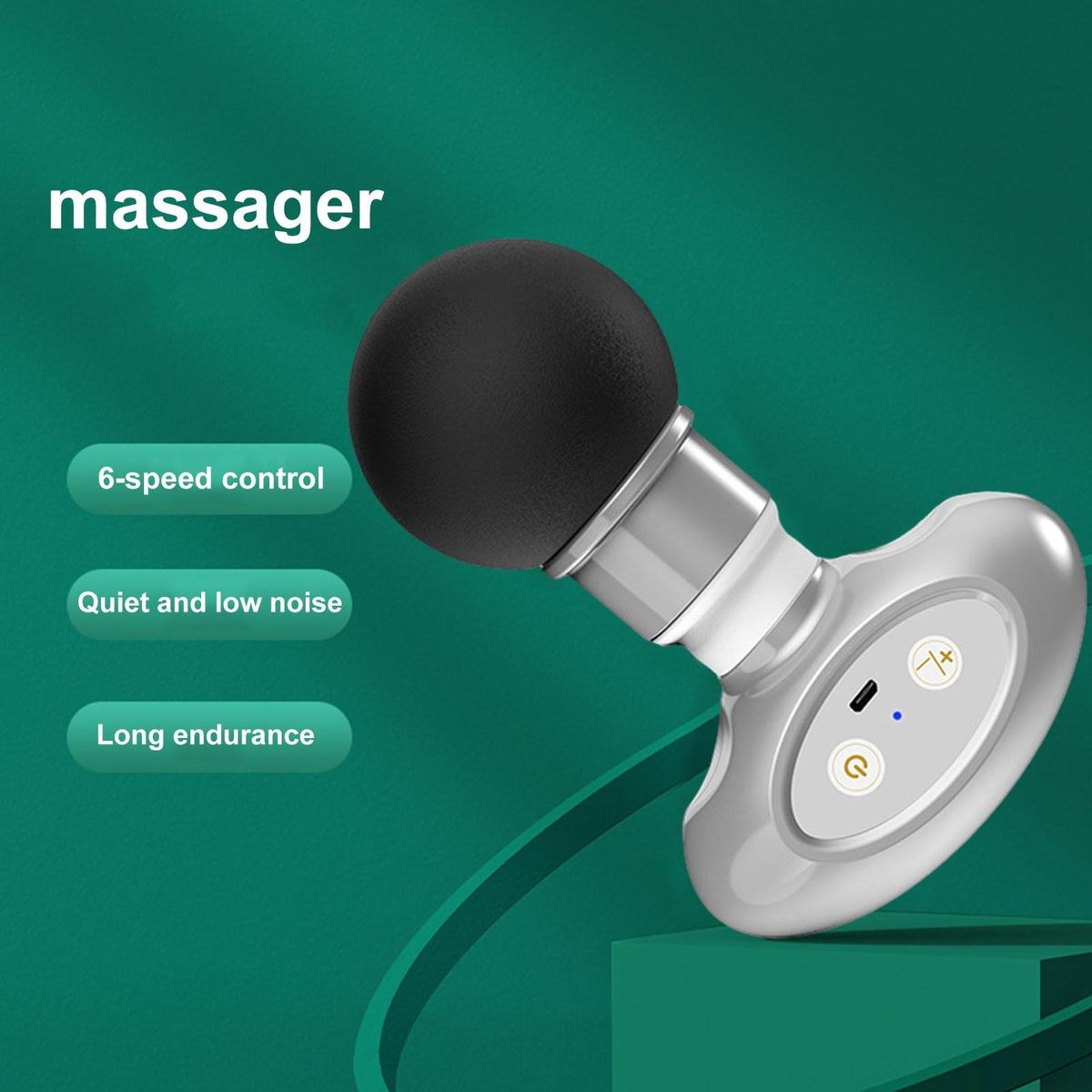 Mini Muscle Massager Wireless Handheld Mini Massager for Tissue Muscle Silver
