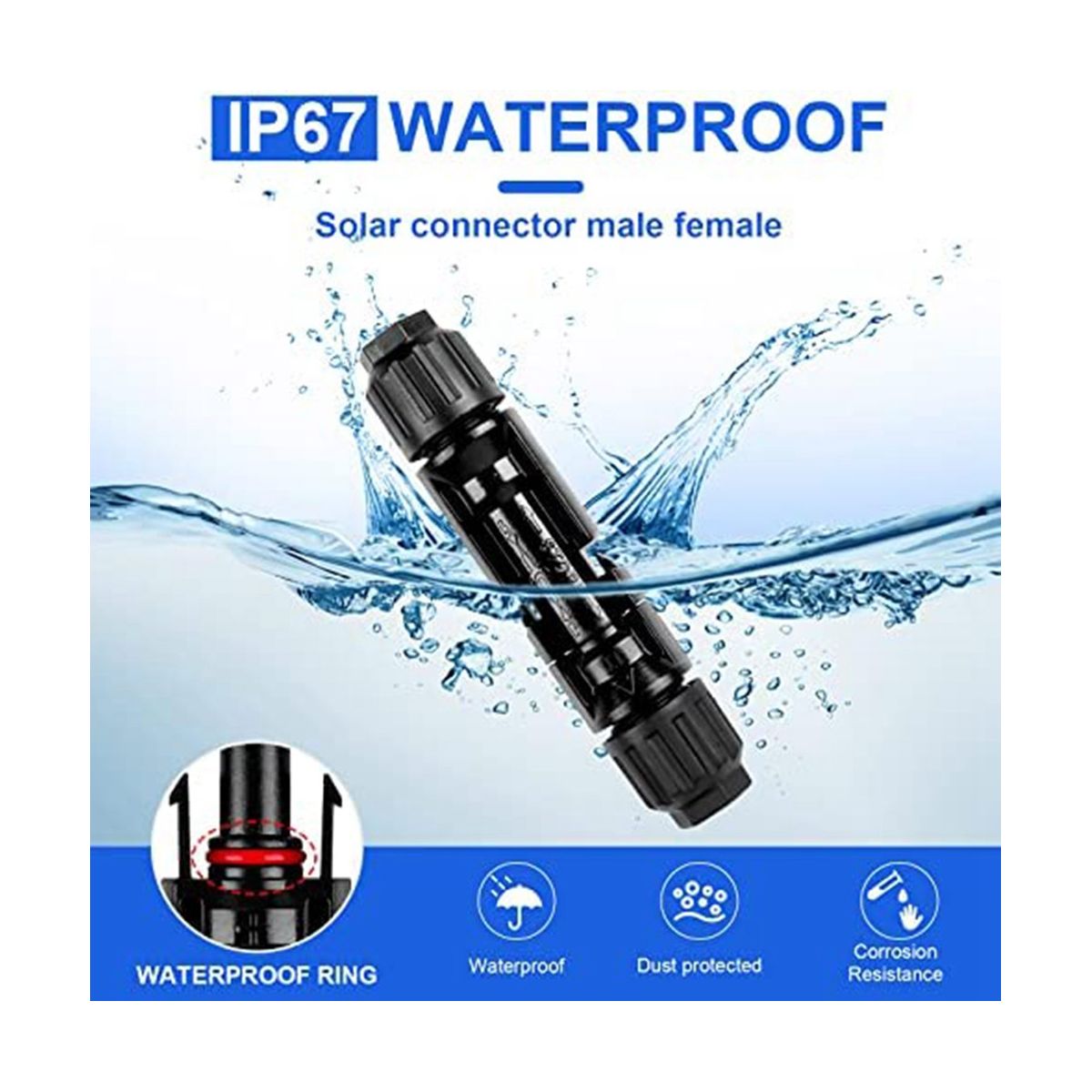 Solar Cable MC-4 Connector-Crimping Tool Kit20 Pairs MaleFemale Solar Panel ConnectorsSolar Panel Wiring Kits