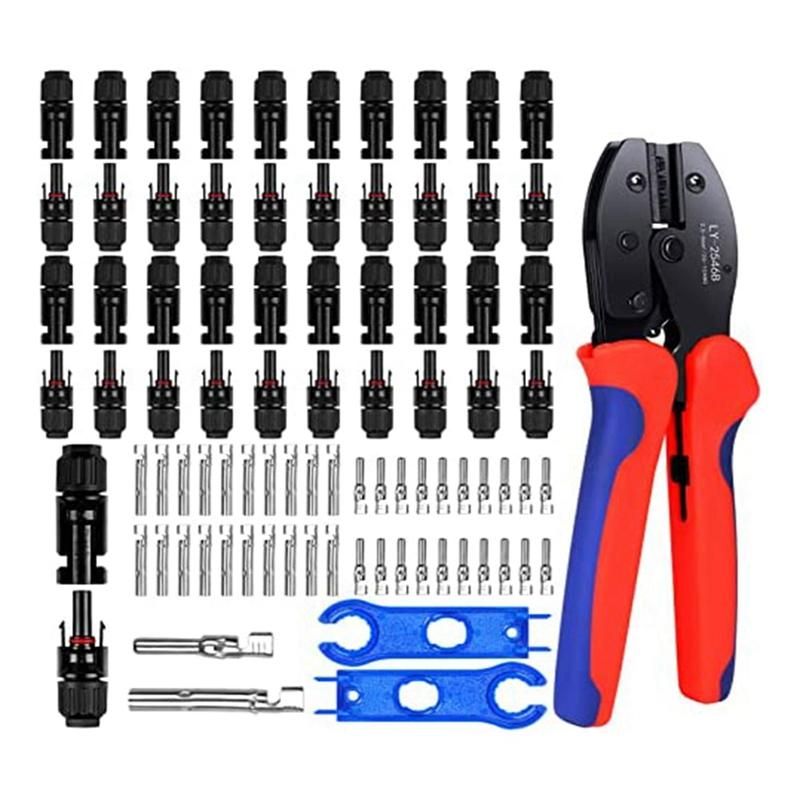Solar Cable MC-4 Connector-Crimping Tool Kit20 Pairs MaleFemale Solar Panel ConnectorsSolar Panel Wiring Kits