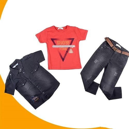 Boy's Jeans Top & Down With Inner Top - 3 Pieces