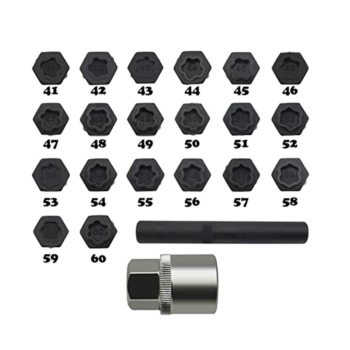 22PCS Wheel Locking Nut Key Kit Wheel Lock Nut Socket Adapter Set Wheel Anti-Theft Lug Nut Removal Tool