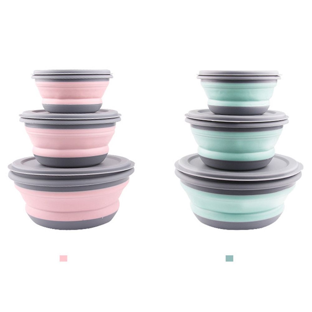 3Pcs/Set Bowl Sets PP+TPR Lunch Folding Bowl Portable