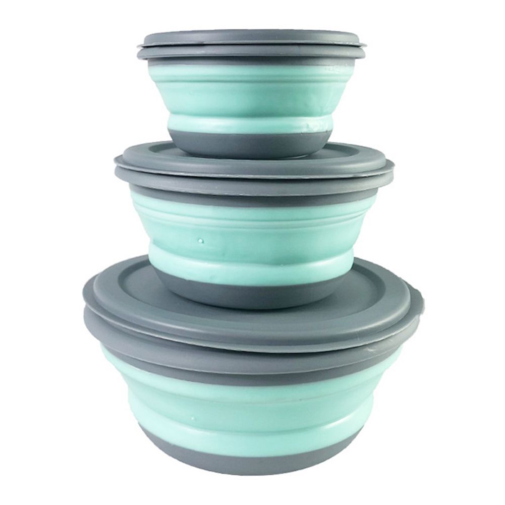 3Pcs/Set Bowl Sets PP+TPR Lunch Folding Bowl Portable