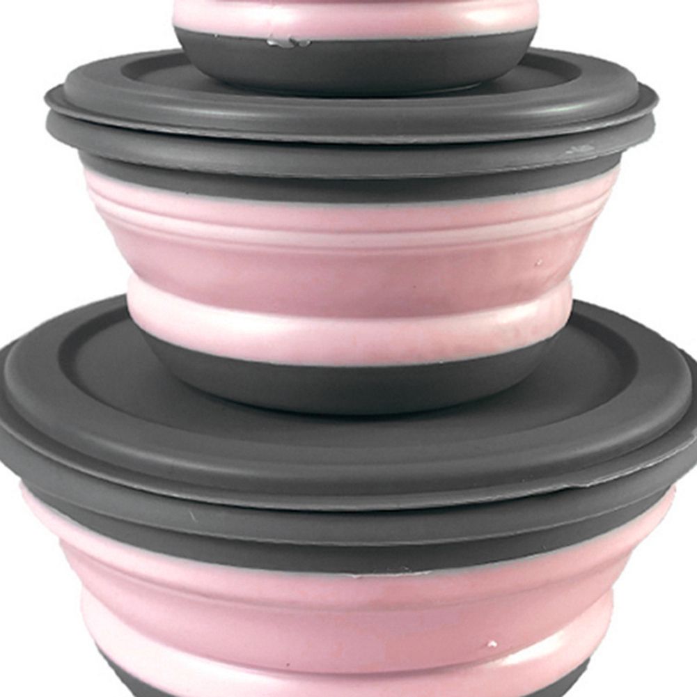 3Pcs/Set Bowl Sets PP+TPR Lunch Folding Bowl Portable