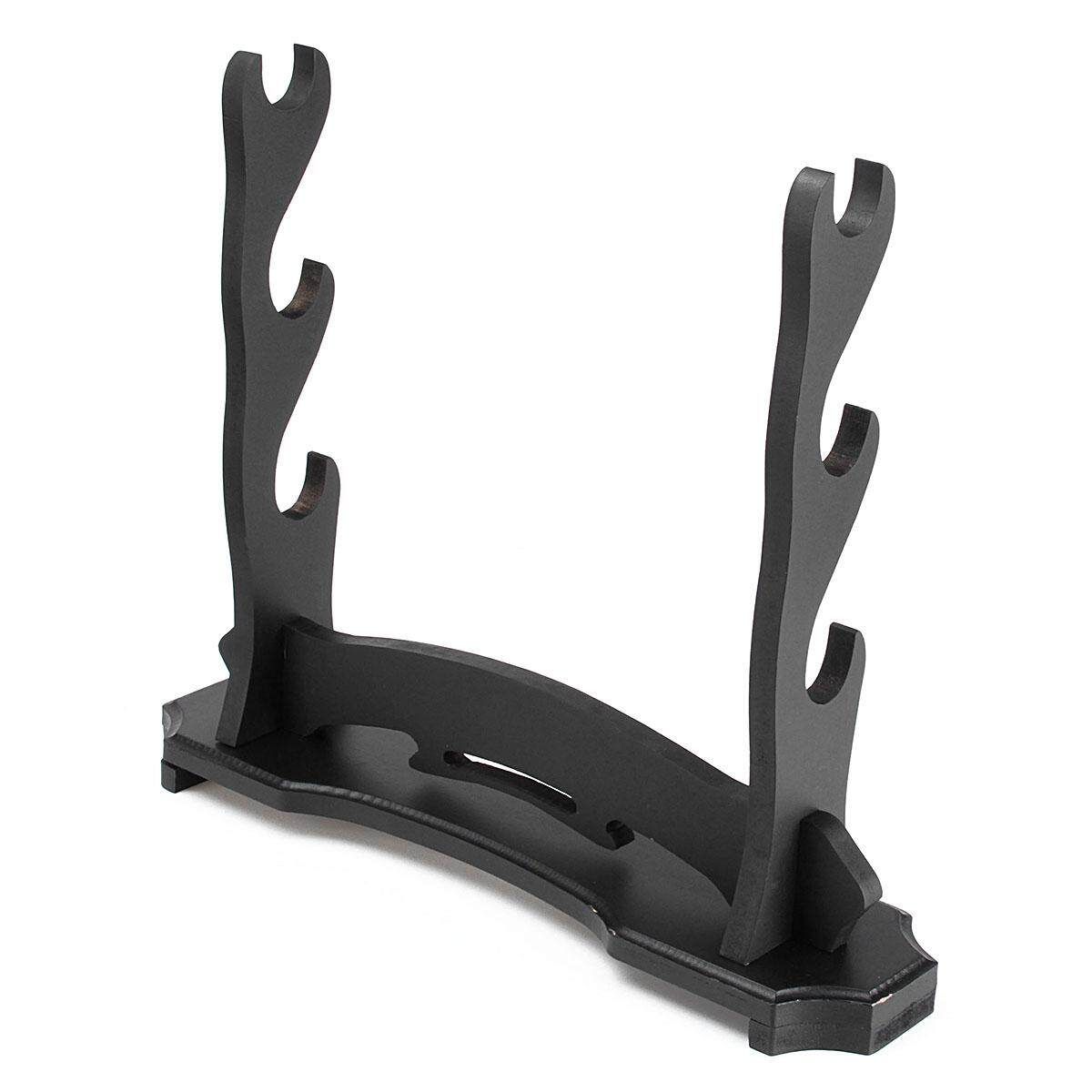 3 Layer Wood Base Samurai Katana Wakizashi Table Desk Holder Stand Dispaly