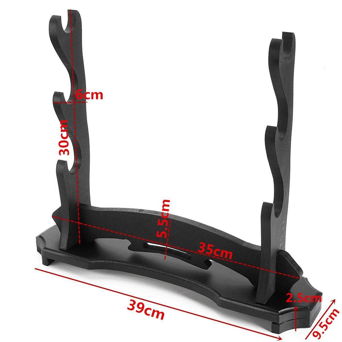 3 Layer Wood Base Samurai Katana Wakizashi Table Desk Holder Stand Dispaly