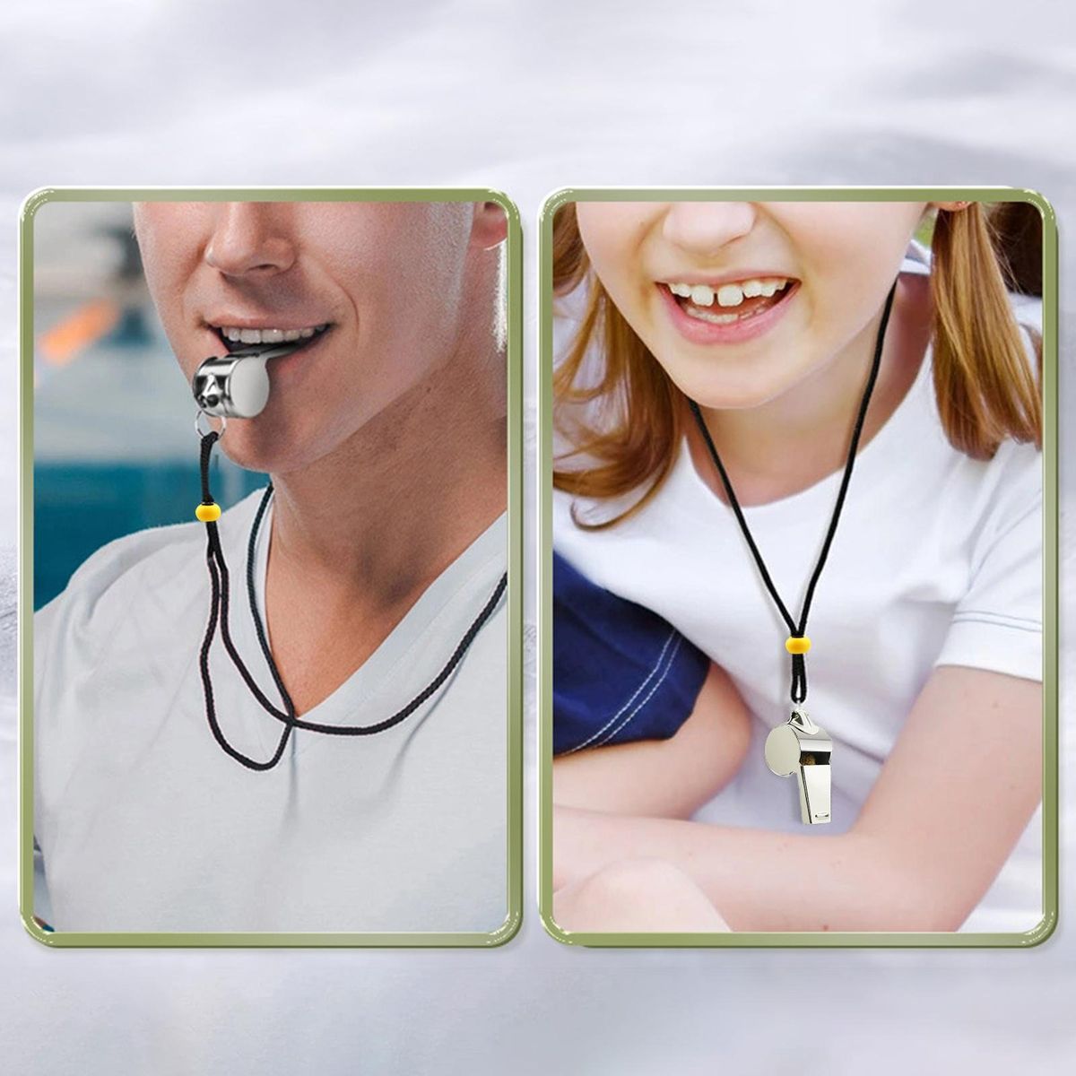 Teacher Whistle 3-pack Stainless Steel Sports Whistles for Coaches