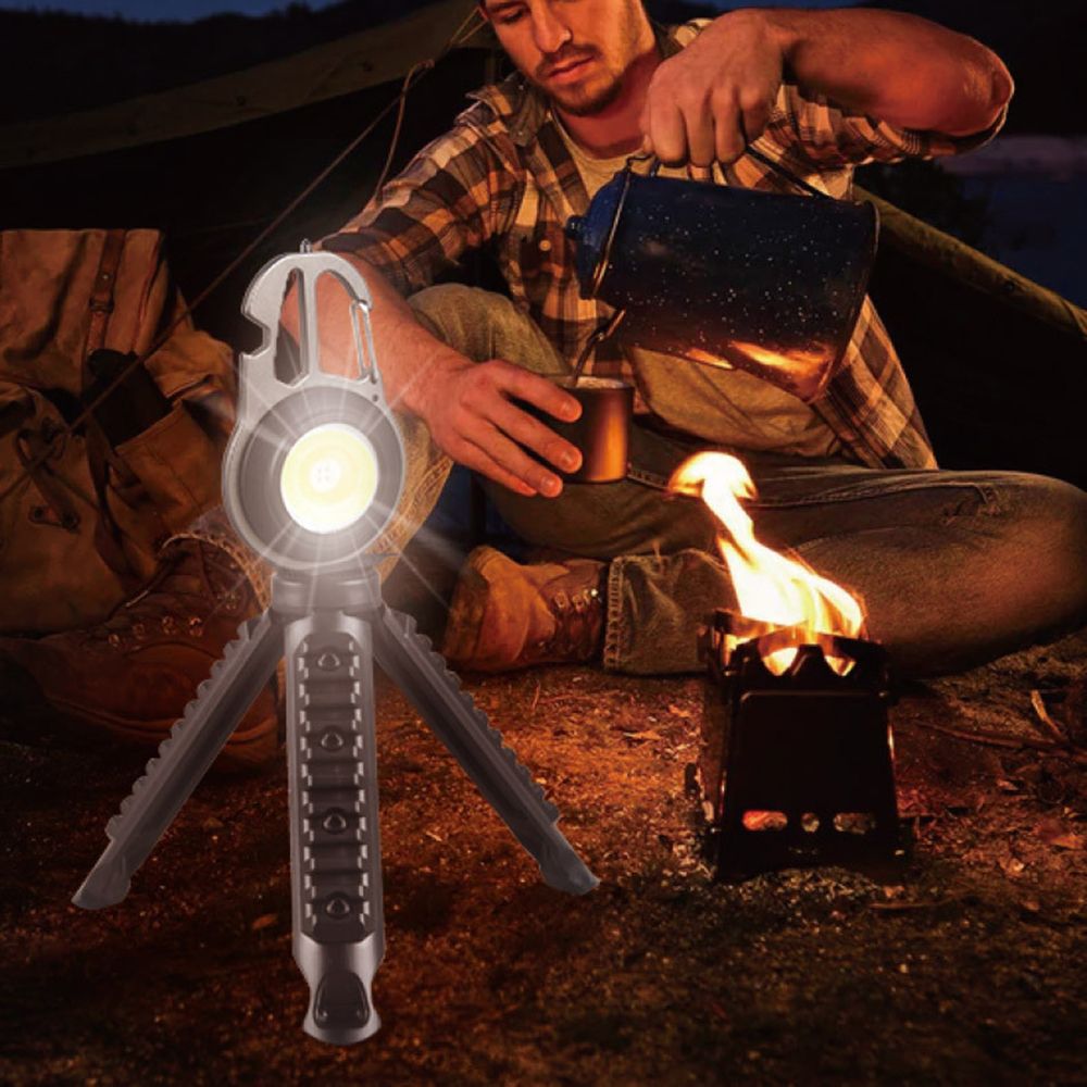 Portable LED Flashlight With Stand Rechargeable Keychain