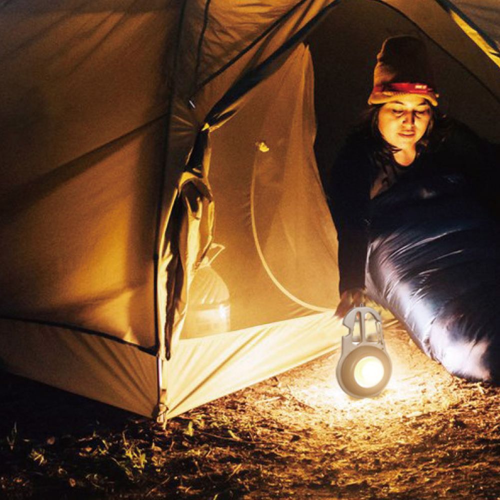 Portable LED Flashlight With Stand Rechargeable Keychain