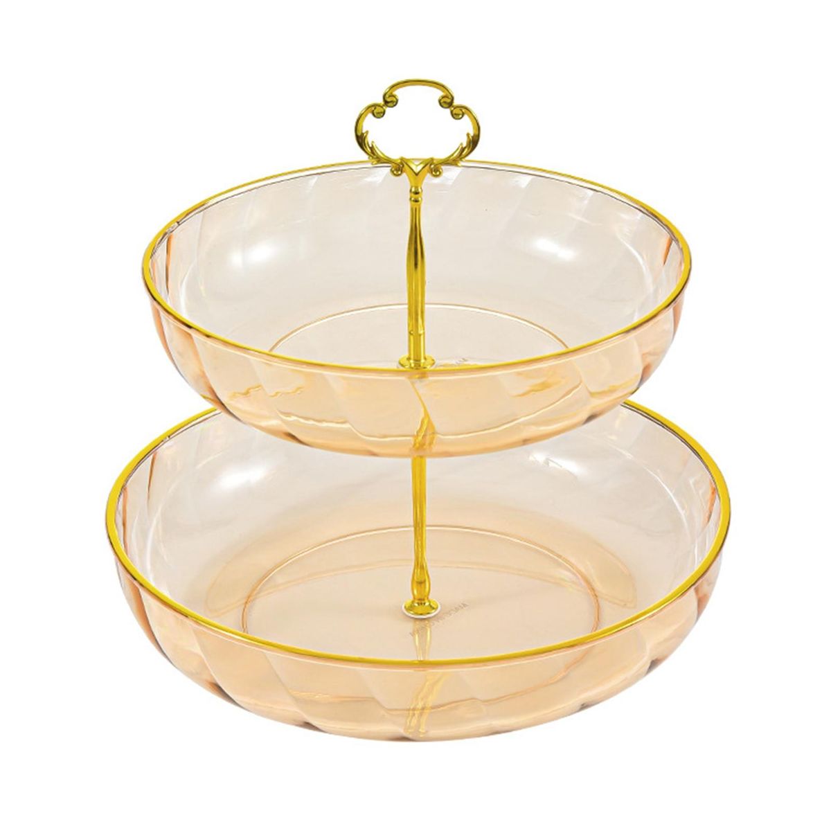 Fruit Plate Tray Simple Round Household Fruit Plate Tray Golden