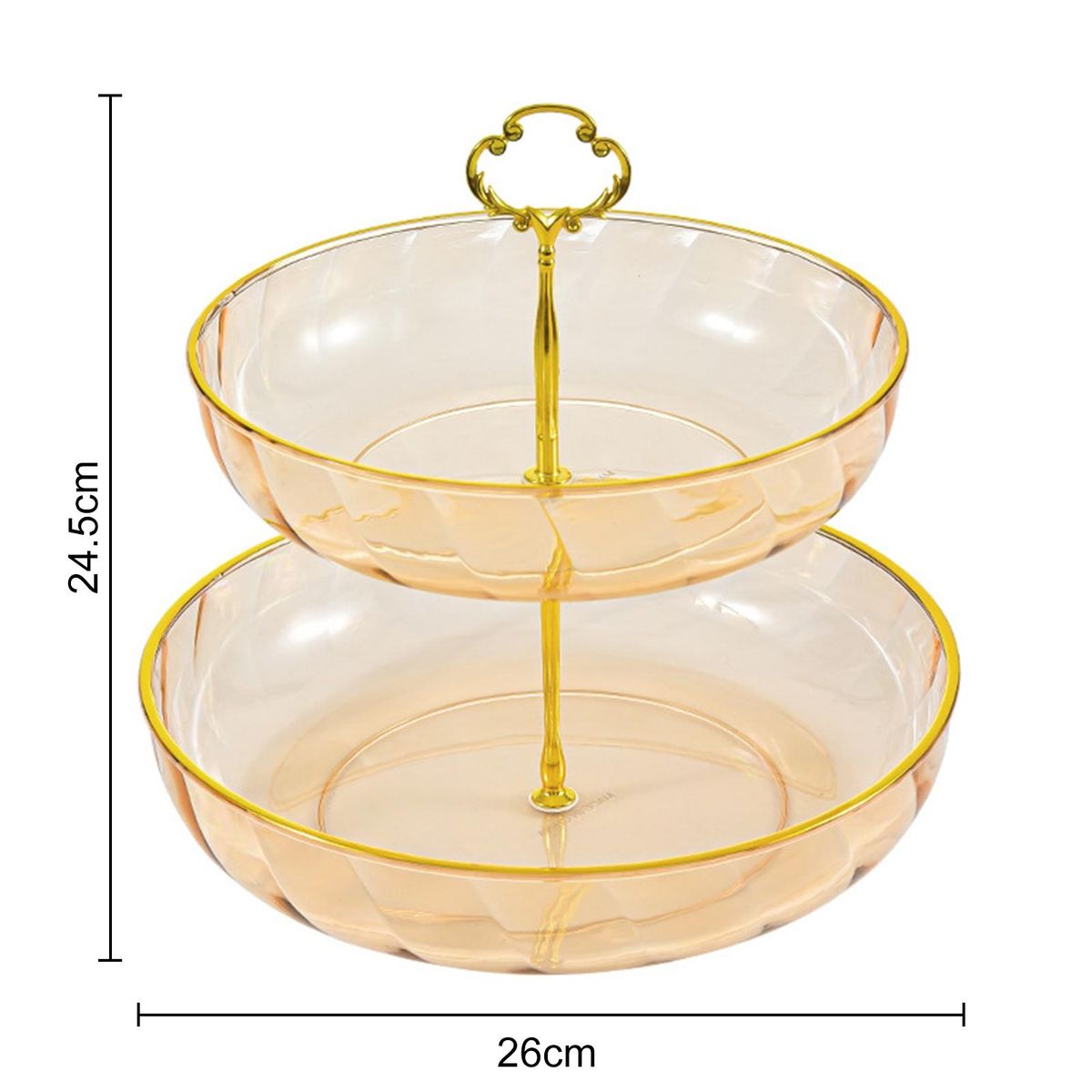 Fruit Plate Tray Simple Round Household Fruit Plate Tray Golden