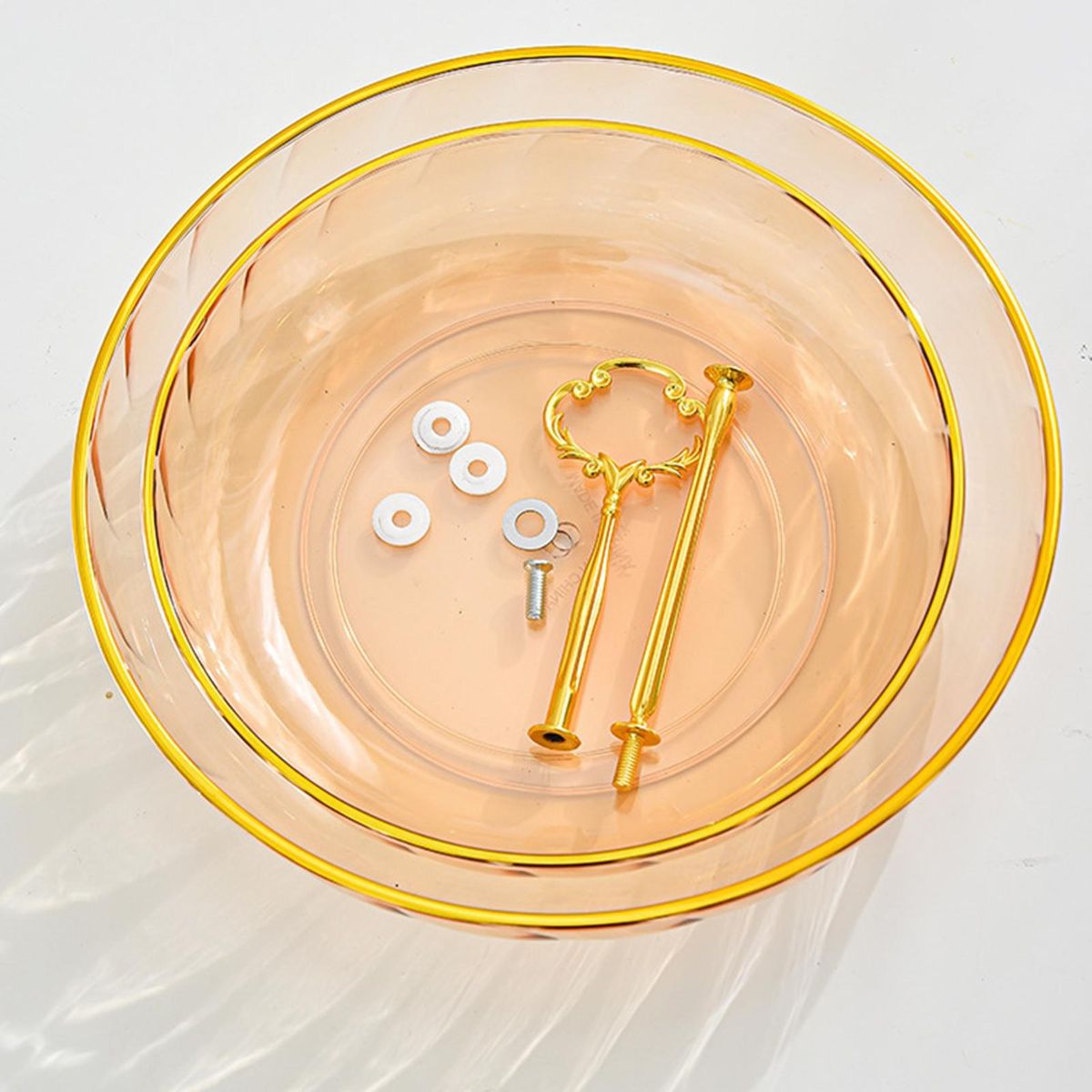 Fruit Plate Tray Simple Round Household Fruit Plate Tray Golden