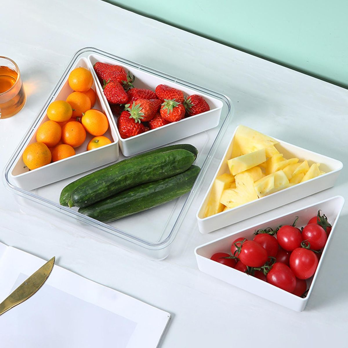 Fruit Tray with Compartments Versatile Veggie Tray 46 for Appetizers White