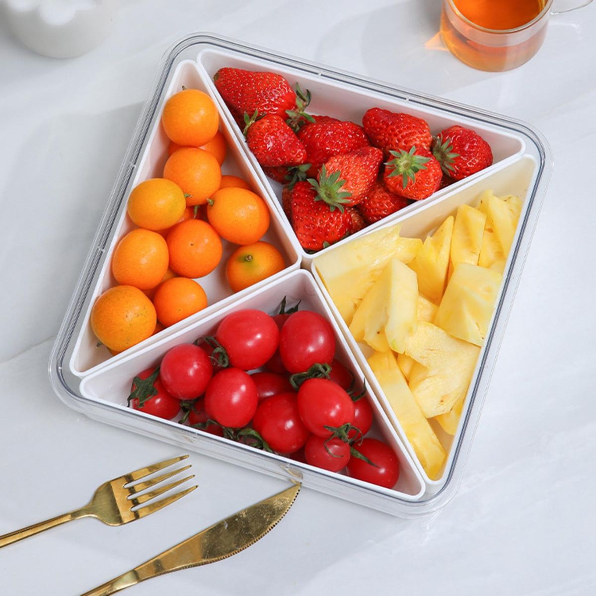Fruit Tray with Compartments Versatile Veggie Tray 46 for Appetizers White