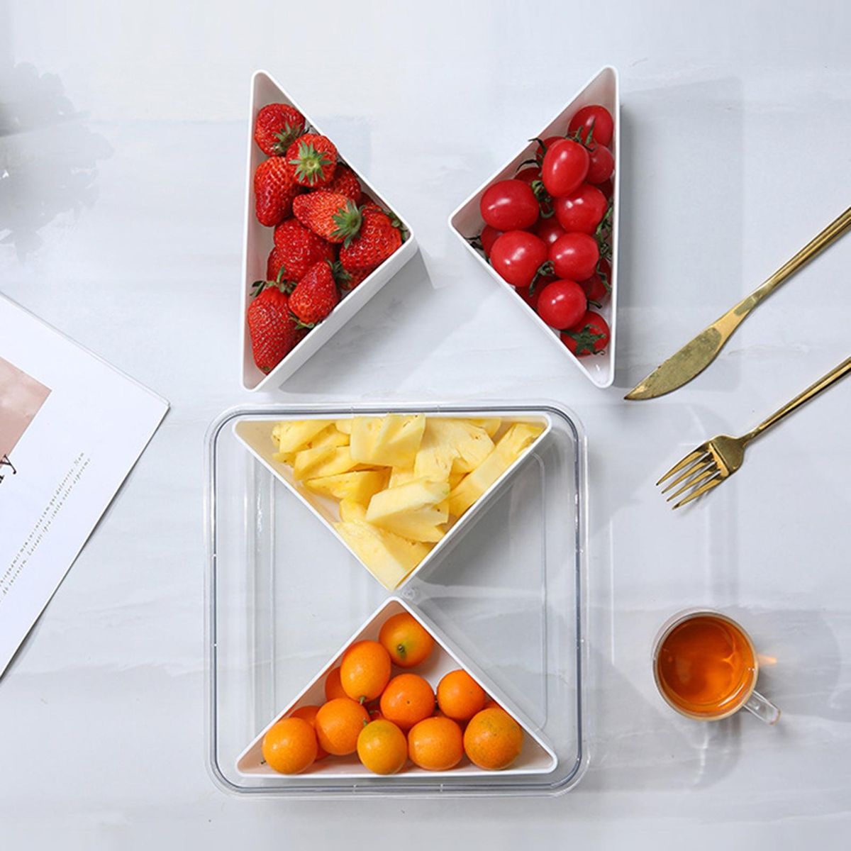 Fruit Tray with Compartments Versatile Veggie Tray 46 for Appetizers White