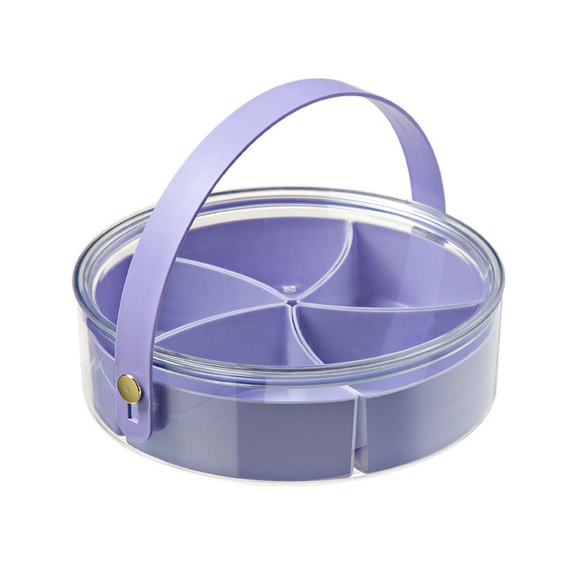 Transparent Snack Tray Portable 5-compartment Snack Tray for Parties Purple