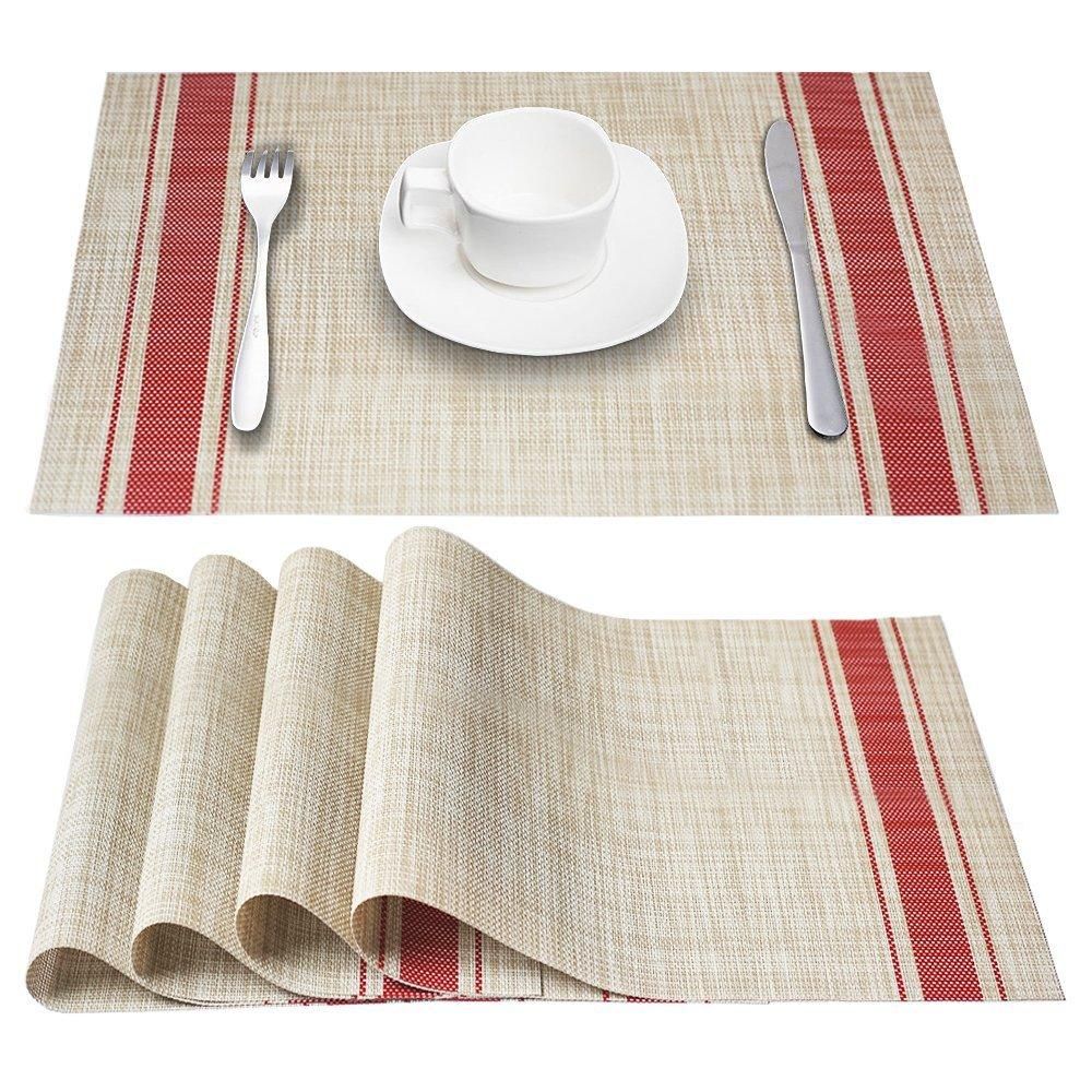 Pmats PVC Table Mats Woven Vinyl Pmats Set of