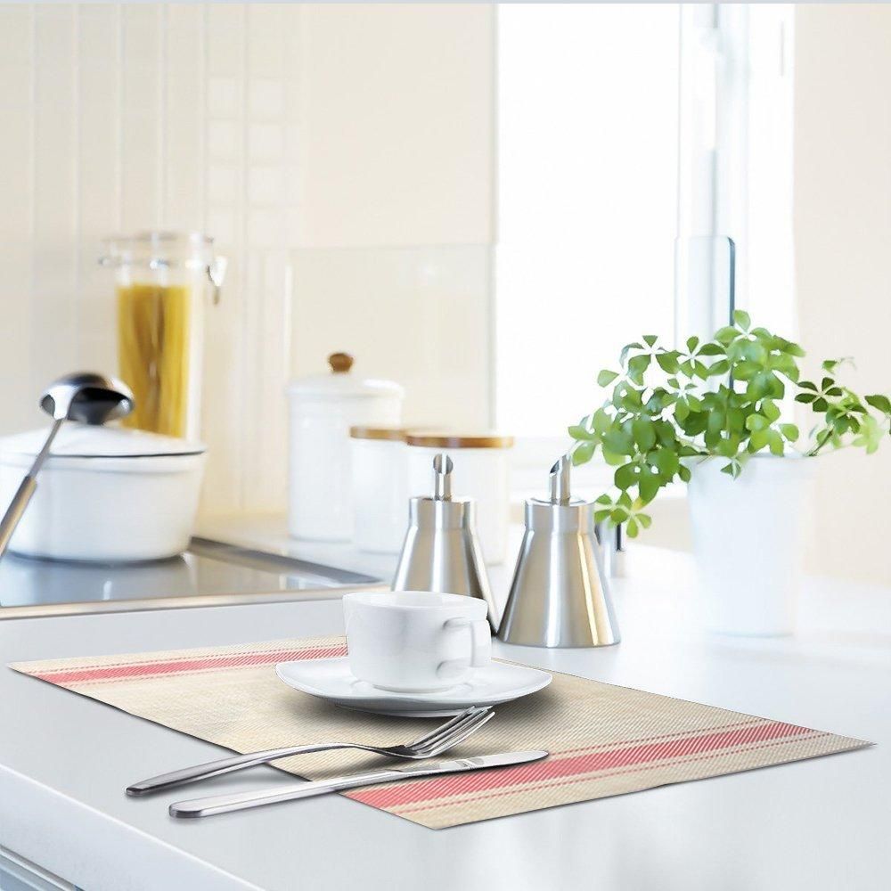Pmats PVC Table Mats Woven Vinyl Pmats Set of