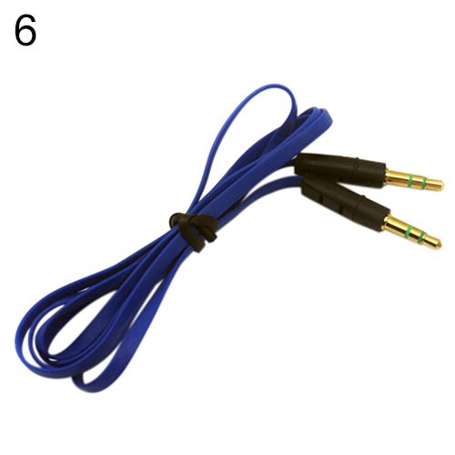 3.5mm Male To Male 1m Car Stereo Audio Auxiliary-Dark Blue