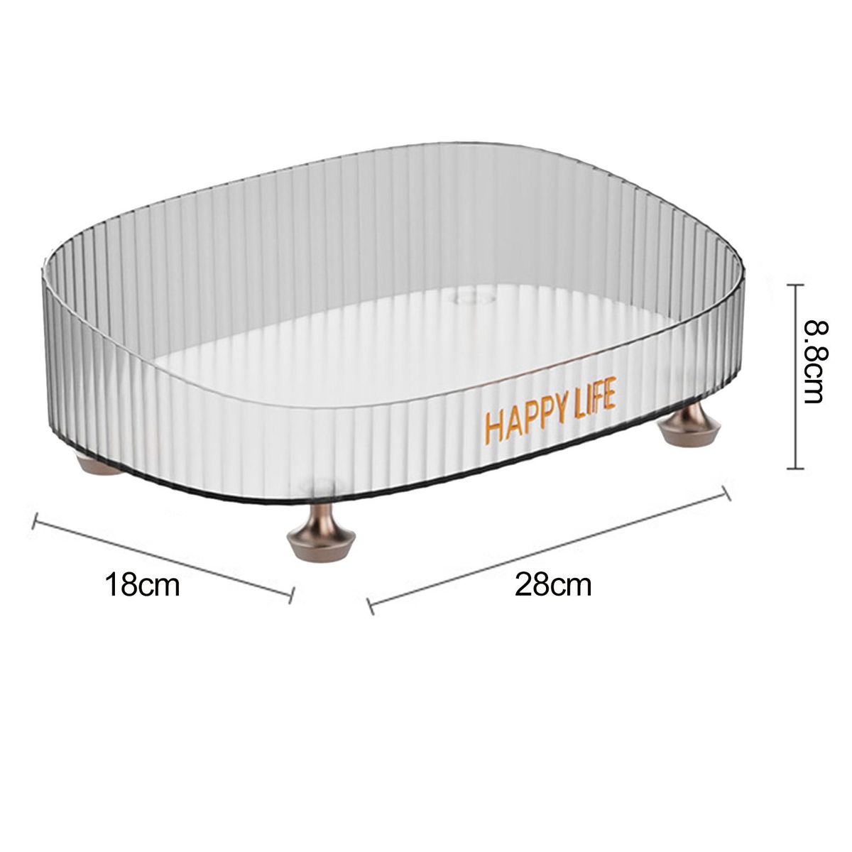 Bathroom Vanity Tray Light Luxury Vanity Tray Elegant for Makeup Transparent